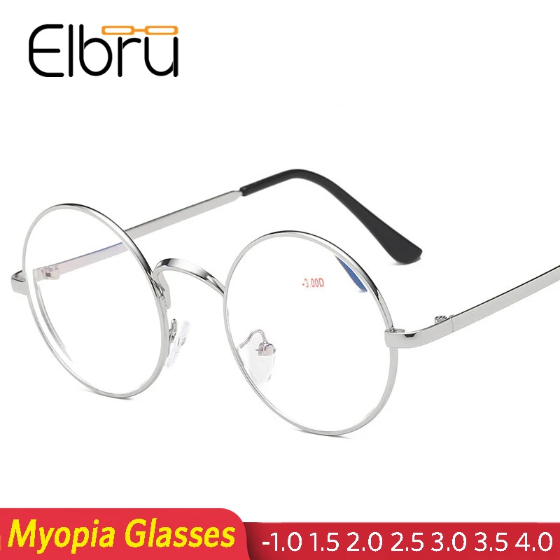 Elbru готовые технические мужские женские винтажные металлические очки для