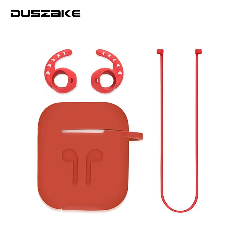 

Duszake Мягкий силиконовый чехол для Apple Airpods, чехол для AirPods, беспроводные наушники, гладкие, Air Pods Box Protect