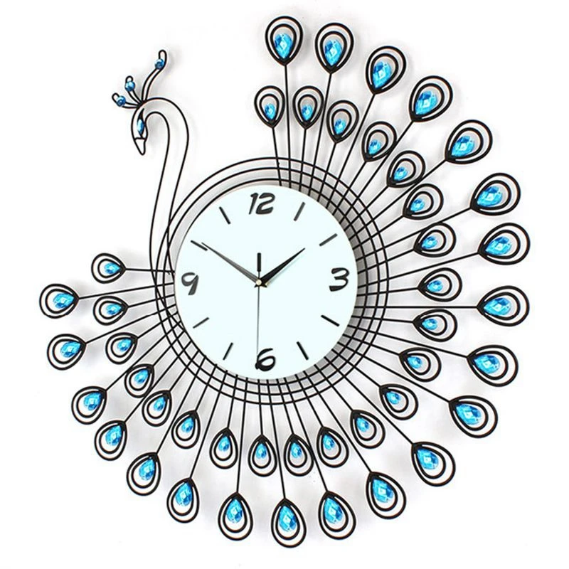 3D большие настенные часы Павлин современный дизайн домашний декор гостиная 47 шт