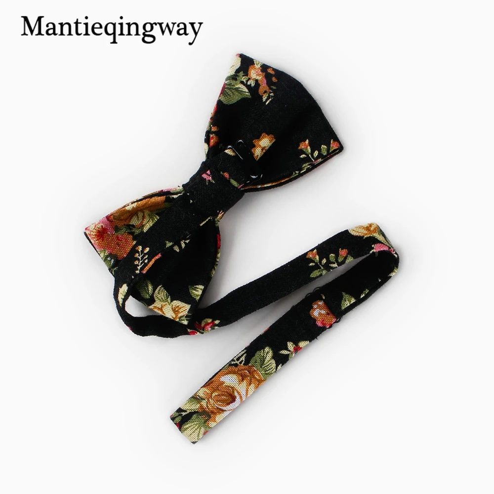 Mantieqingway мужской цветочный галстук бабочка с бантом Свадебный тонкий воротник