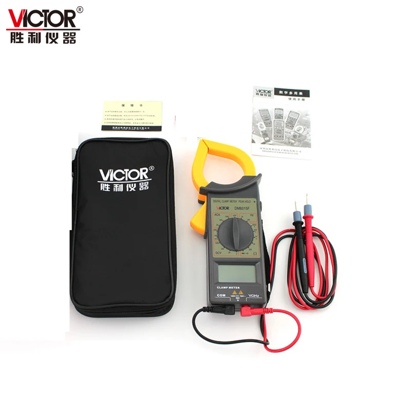 

Victory clamp meter DM6015F digital clamp meter measure AC 1000A resistance / frequency & black bag
