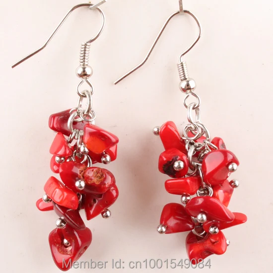 Набор из красных коралловых бусин и серег 6x4 мм 1 комплект|necklace lucky|necklace mobilenecklace