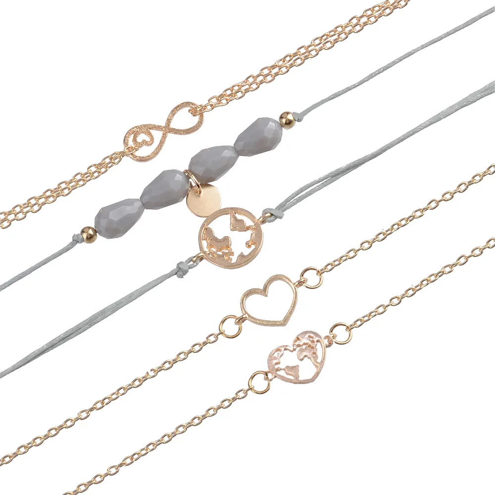 Doreen Box винтажная Геометрическая цифровая цепочка с изображением сердца круглые