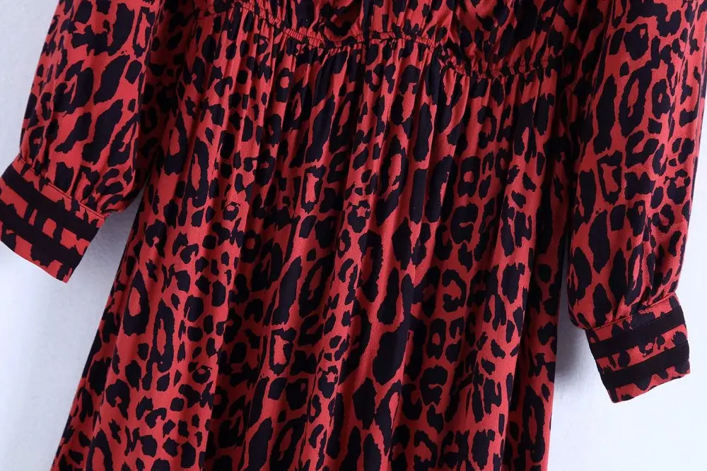2018 za зимнее женское платье с леопардовым принтом животным es vestidos Струящееся