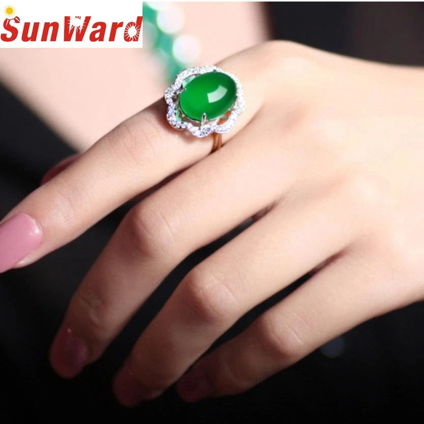 Женское кольцо с зеленым цирконом серебряное Цирконом|wedding rings|green ringfashion rings women |