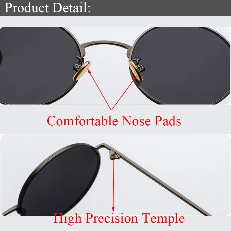 Роскошные брендовые круглые металлические солнцезащитные очки в стиле стимпанк