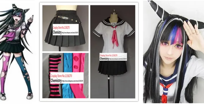 Бесплатная доставка комплект одежды для косплея Danganronpa: Trigger Happy Havoc Ibuki Mioda|cosplay