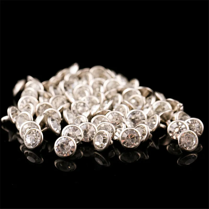 DoreenBeads Лидер продаж 10 шт. Высокое качество Серебряный Белый цвет стразы заклепки для одежды DIY бисера ремесла Мода уникальный стиль