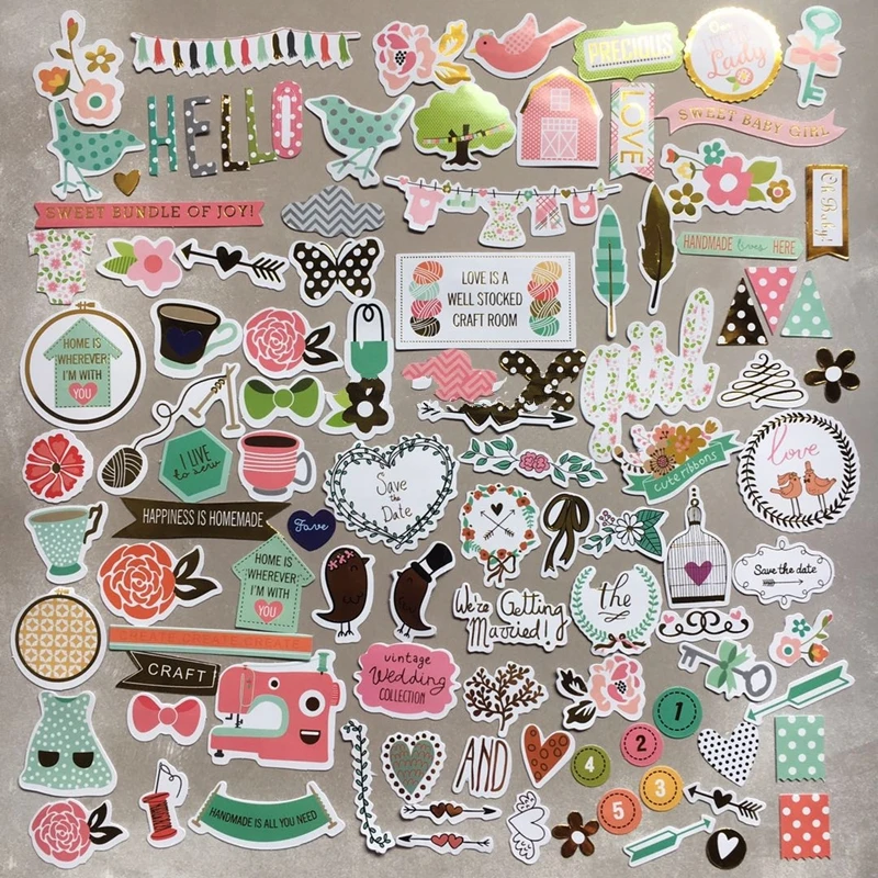 104 шт. Скрапбукинг для скрапбукинга из фольги золотого цвета сделай сам Happy Planner