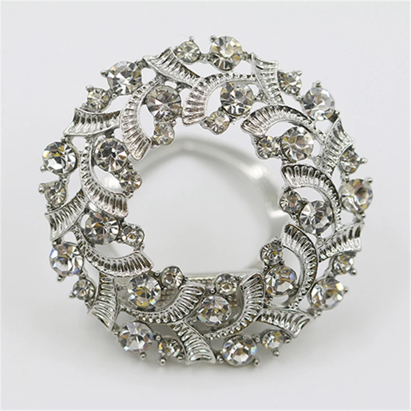 Модная женская круглая брошь Изысканная Женская Золотая Яркая блестящая