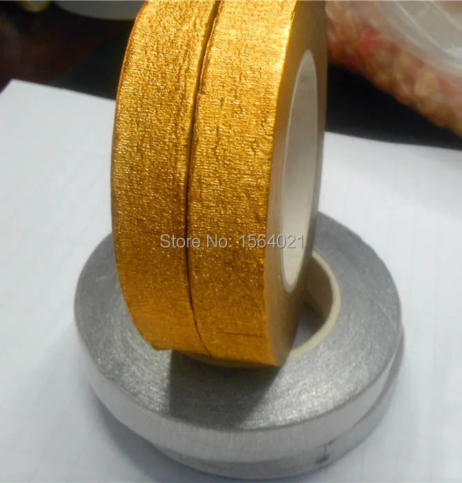 Бесплатная доставка серебряных/золотых креповых бумажных лент Цветочная лента