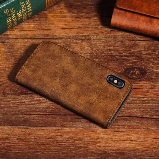 Винтажная магнитная кожа флип чехол для карт Samsung Galaxy S8 Plus NOTE 8 Iphone X 6 6s 7 кошелек