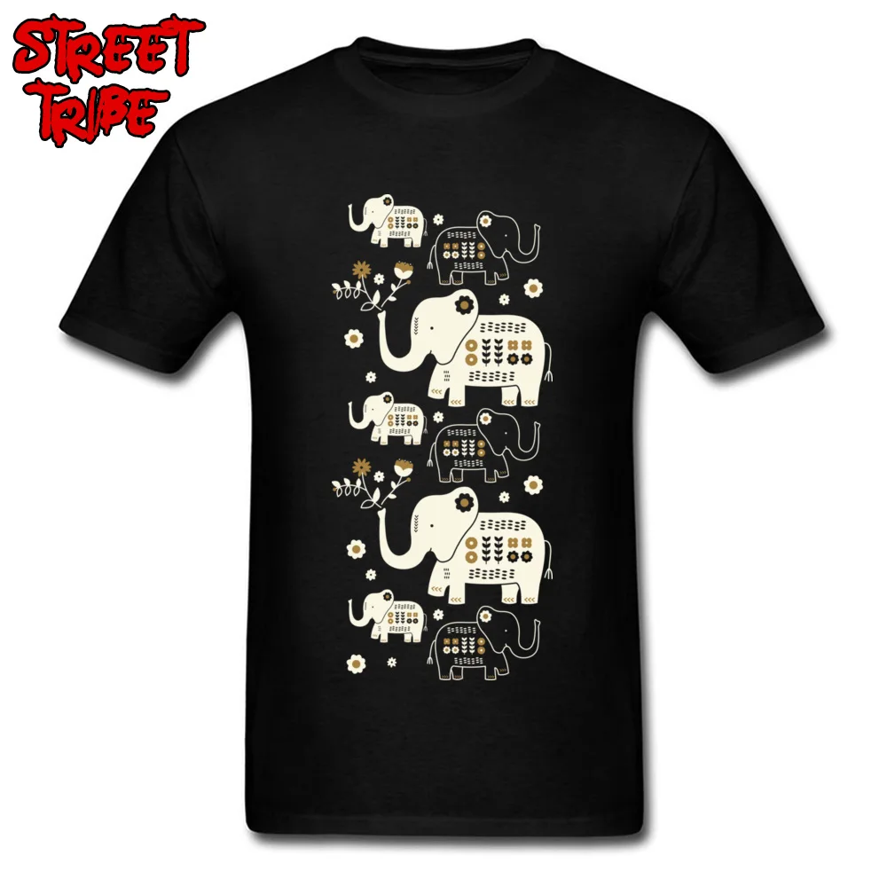 Футболка Folksy Elephants милая Мужская футболка из хлопчатобумажной ткани с принтом