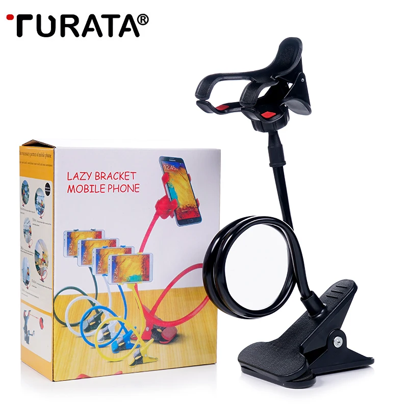 TURATA Universal 360 degree Rotating Flexible cellphone holderClamp Lazy Tablet Mount Bracket Long Arm Holder For iPhone 7 Plus | Мобильные