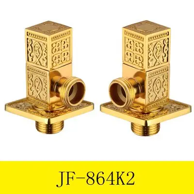 Golden F Кран Запчасти для авто 1/" x 1/2" роскошные золотые латунь угловой переключатель для ванной комнаты воды стоп Туалет заполнения треугольники клапаны JF-862K - Цвет: Golden F