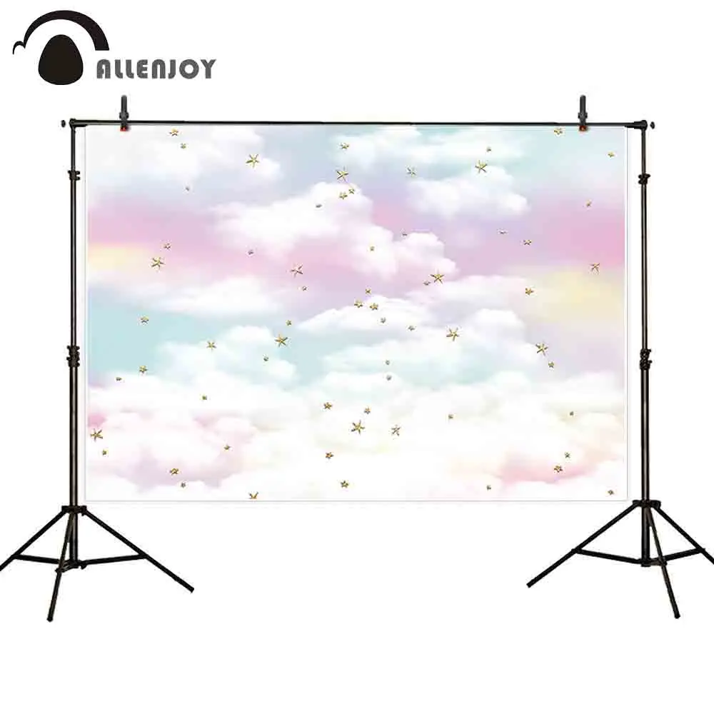 Allenjoy фото фон облака Золотая Звезда красочное небо Дети День Рождения Вечеринка