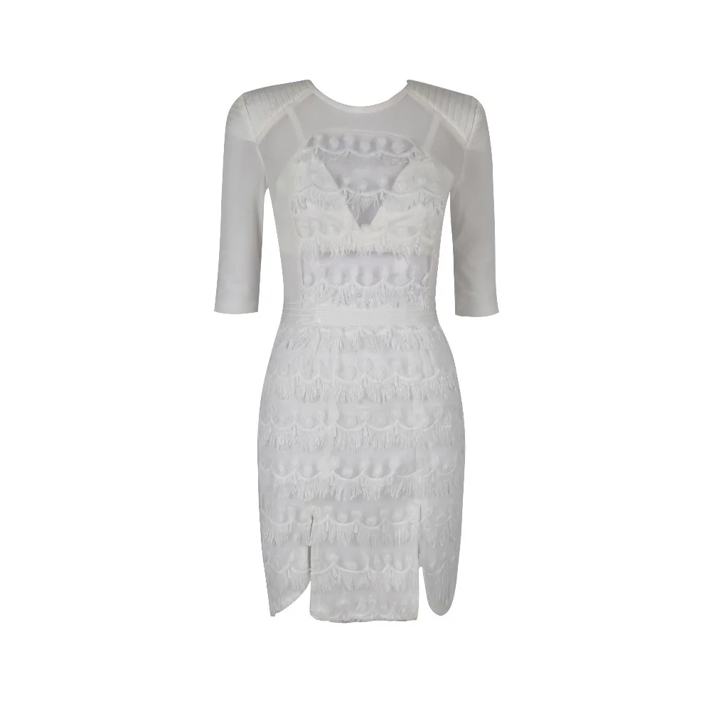 Новинка 2019 женское Черно-серое кружевное платье с круглым вырезом облегающее