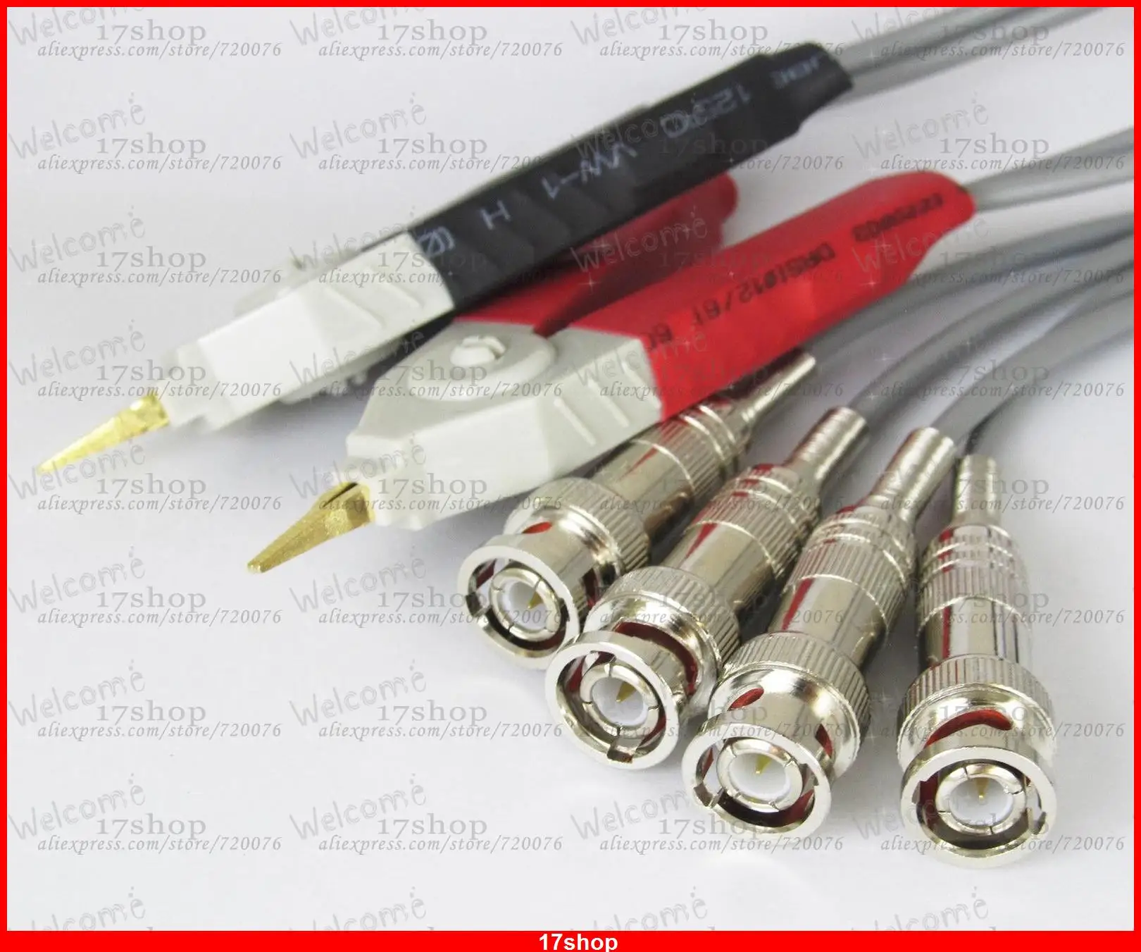 

1 set x Kelvin Clip for LCR Meter with 4 BNC Test Wires on-board component test