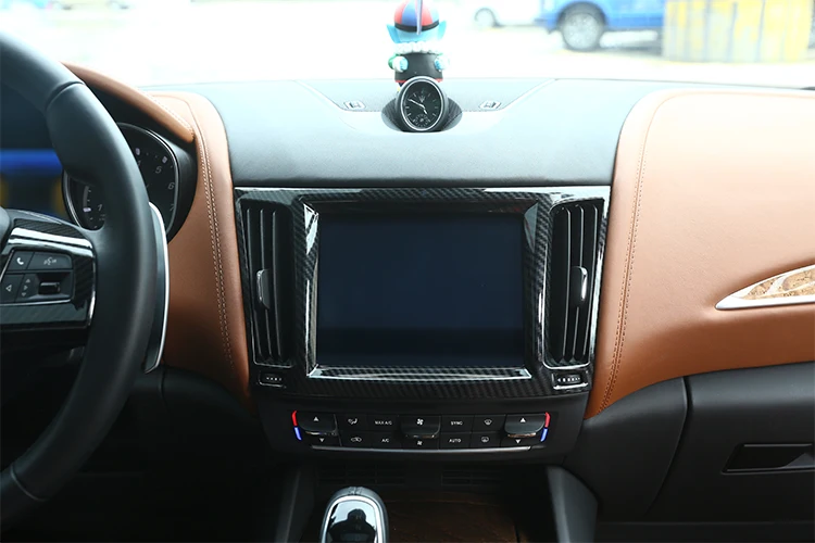 Для Maserati Levante автомобильные аксессуары ABS углеродное волокно внутренняя навигационная коробка рамка Крышка отделка 1 шт