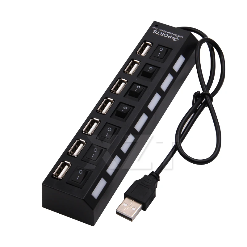 Горячая продажа супер скорость 7 портов концентратор USB светодиодный индикатор 5