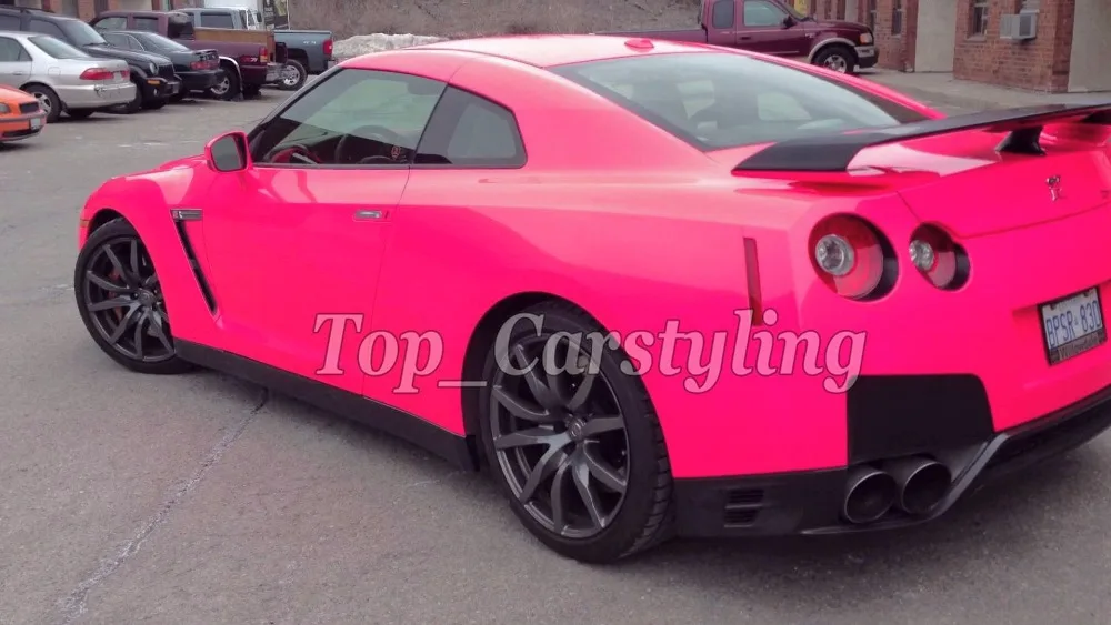 Высококачественная флуоресцентная розовая виниловая пленка для автомобиля с