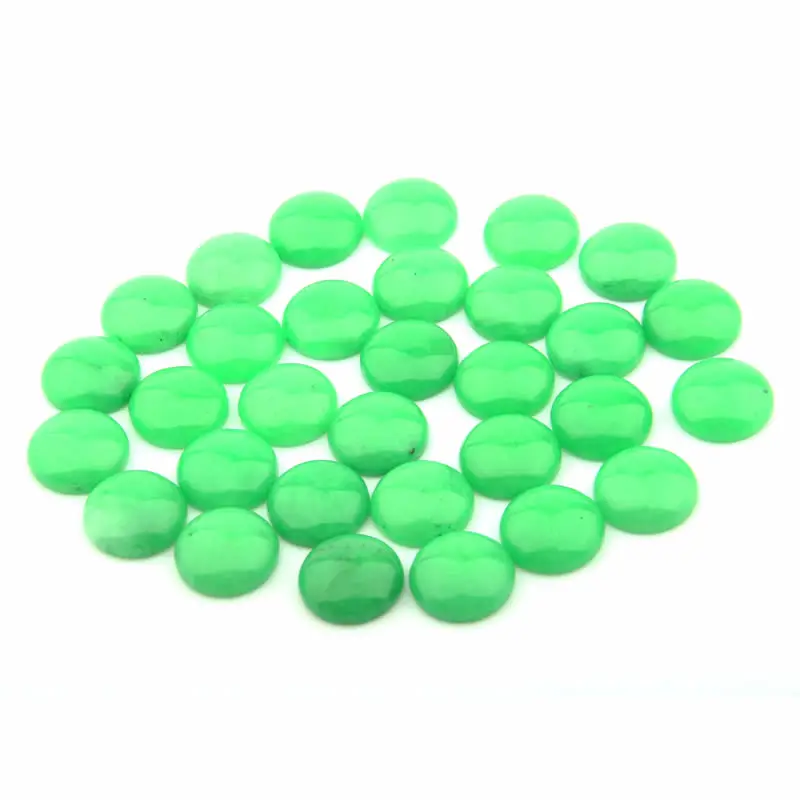 Malaysian Jade 10 шт. Камни Кабошон бусины 12 14 16 18 20 25 мм круглые без отверстия DIY ювелирных изделий для изготовления ювелирных изделий - Цвет: Malaysian Jade