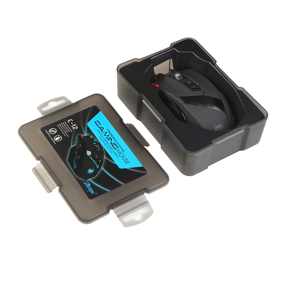 ZELOTES C-12 Проводная мышь USB оптическая игровая мышь 12 программируемых кнопок компьютерная игровая мышь 4 регулируемых dpi 7 светодиодный фонарь