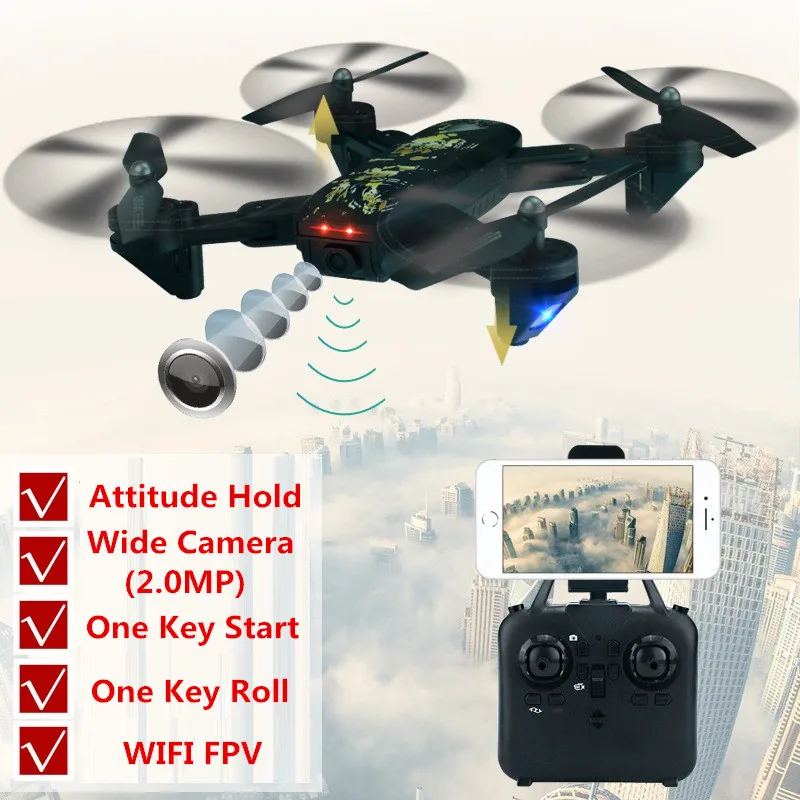 

Quadcopter 2.4GHz 4CH 6-Axis Optical Flow Altitude Hold foldable drone FPV UAV rc drone with 720P 2MP wide angle HD wifi camera