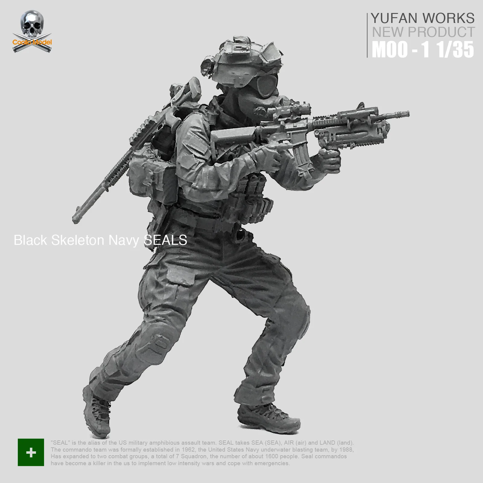 1/35 полимерные фигуры Solider модельные наборы черный скелет морские уплотнения MOO