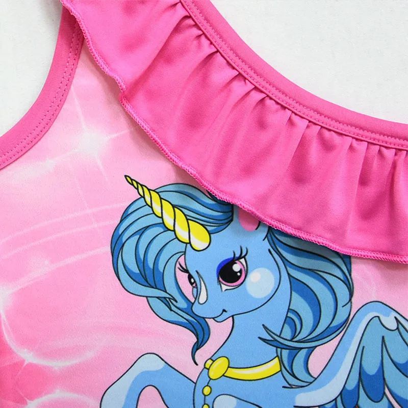 Summer Girls Swimsuit Unicorn Birthday Dress Casual Beach Swimwear Kids Dresses for Girl 2019 New Children Halloween Party | Детская