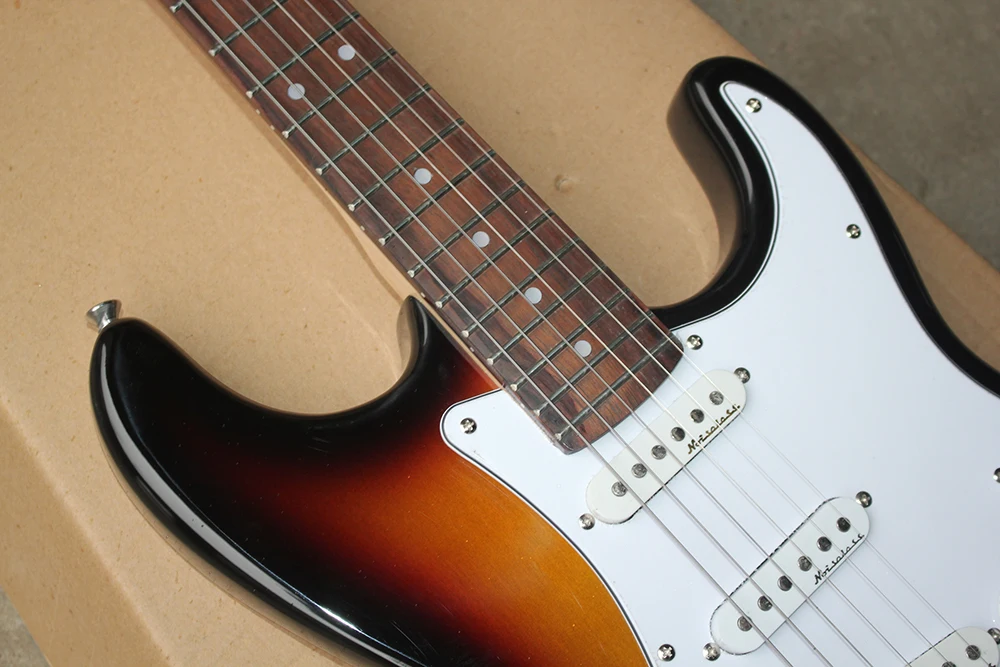 Заводская Заказная Табак Sunburst тело электрогитара с 12 струнами, белая накладка, хром Hardwares, предложение по индивидуальному заказу