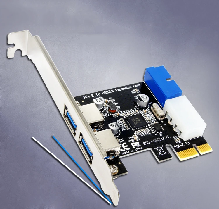 PCI-E карта 4pin IDE разъем питания внешний 2 порта USB3.0 концентратор внутренний 19pin разъем USB 3,0 PCI-E Плата расширения адаптер