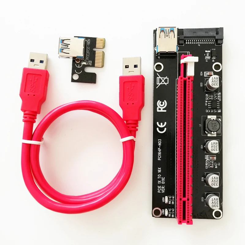Новинка Райзер VER 011C PCI E PCIe расширитель Express карта Райзера 1x до 16x USB 3 0 кабель SATA 15