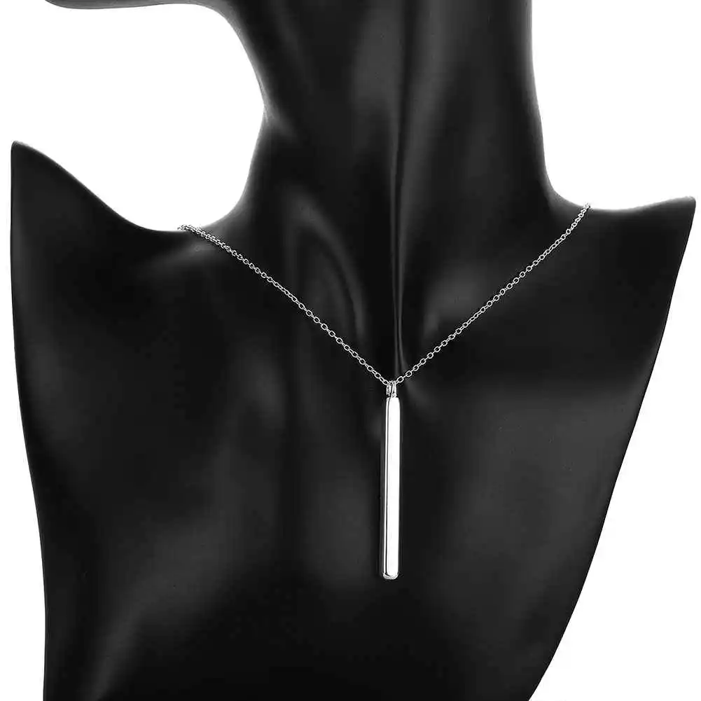 Женская Длинная подвеска с посеребренным покрытием длина 4 5 см прямая 18 дюймов