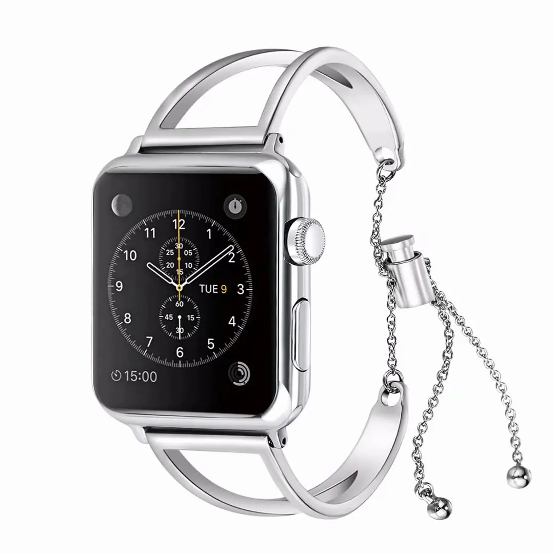 Женский браслет для часов Apple Watch 38 40 мм 42 44 регулируемый из нержавеющей стали с