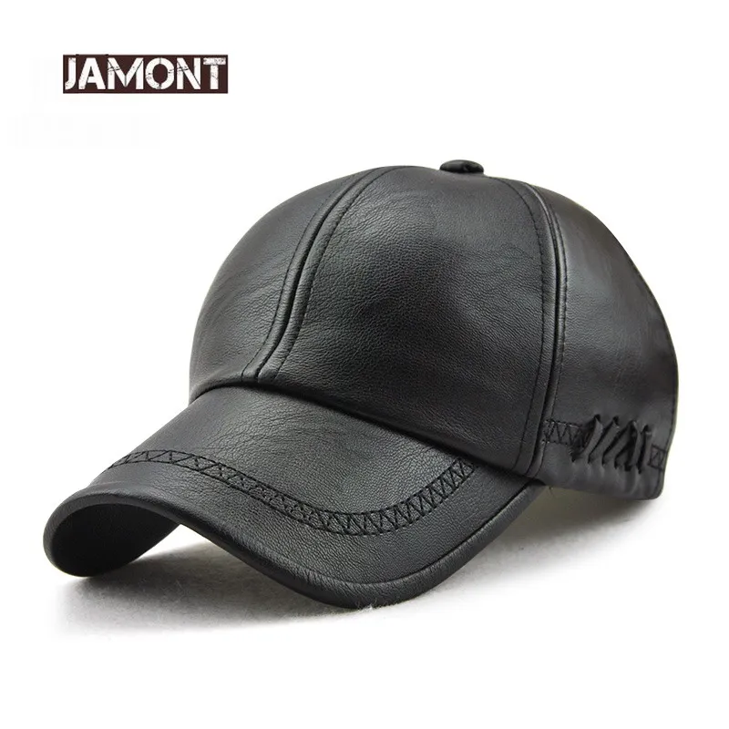 

Бейсболка JAMONT мужская из ПУ кожи, модная кепка в повседневном стиле, однотонная, лето