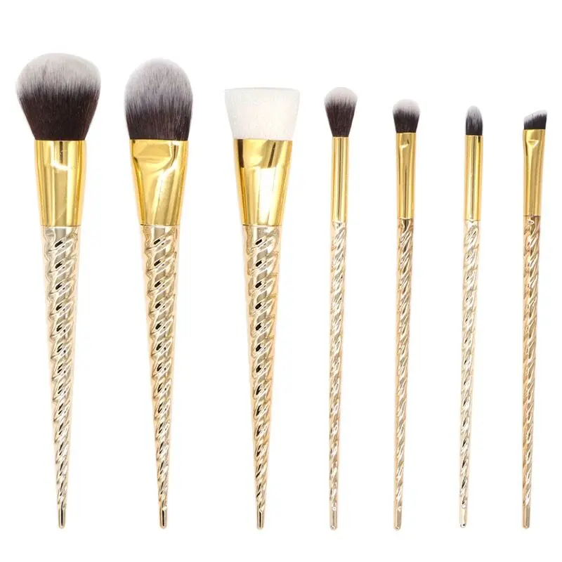 7 шт./компл. Золотой Единорог набор кистей для макияжа Фонд смешивания порошка