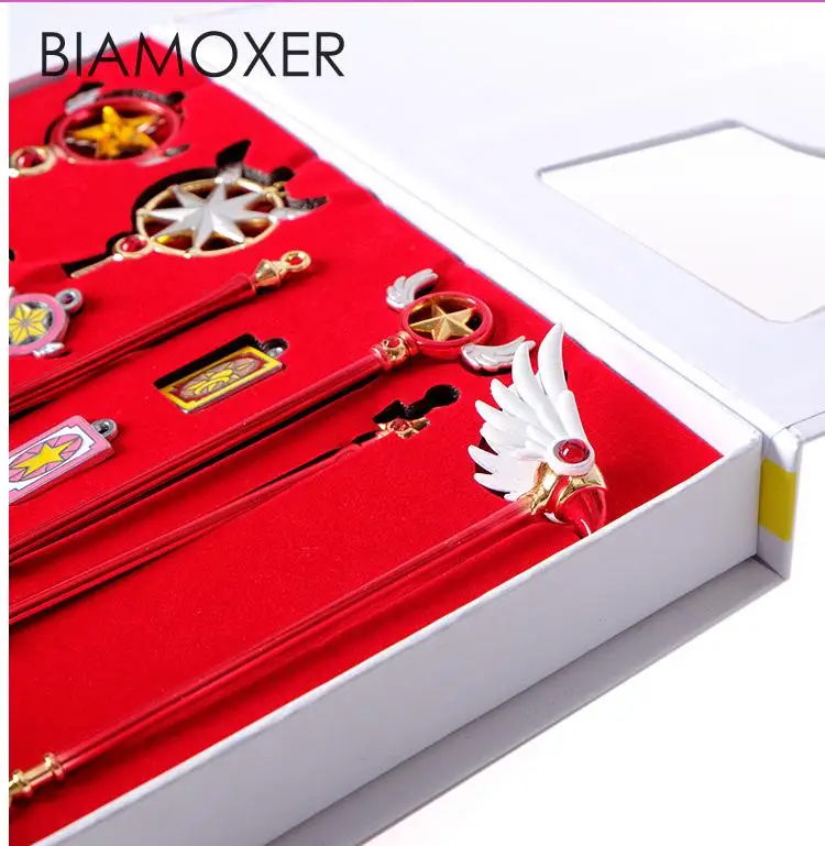 Biamoxer Card Captor прозрачная карта Сакура волшебная палочка для косплея косплей брелок
