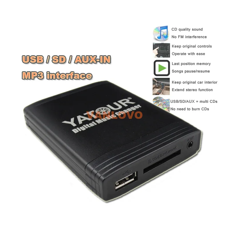 Цифровой музыкальный смены YATOUR USB SD MP3 интерфейс адаптер для Toyota Harrier Lexus RX300 2009