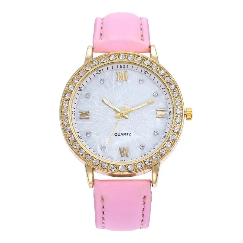 Женские модные часы 2018 спортивные аналоговые из нержавеющей стали с кожаным