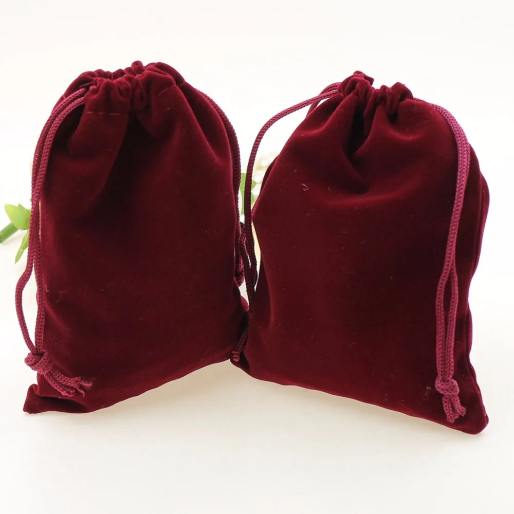 

50 Pcs/Lot 5x7cm Jewelry Packing Velvet Bag Velvet Drawstring Bag & Pouches Jewelry/Candy Bags Dropshipping