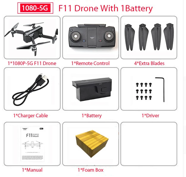 1PC Battery Foam Box SJRC F11 PRO gps Дрон с Wifi FPV 1080 P/2 K HD камера F11 бесщеточный Квадрокоптер 25 минут время полета складной Дрон Vs SG906 - Цвет: 1PC Battery Foam Box
