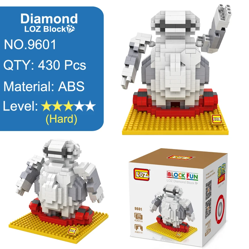 Строительные блоки LOZ Baymax с алмазами фигурки из мультфильма Большой Герой 6