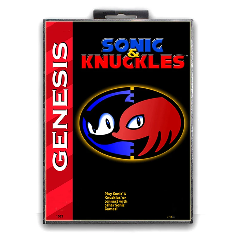 Sonic & Kunckles с коробкой для 16 битной игровой карты Sega MD Mega Drive видеоконсоли