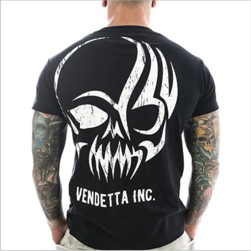 2019 Мужская быстросохнущая футболка с круглым вырезом и коротким рукавом принтом