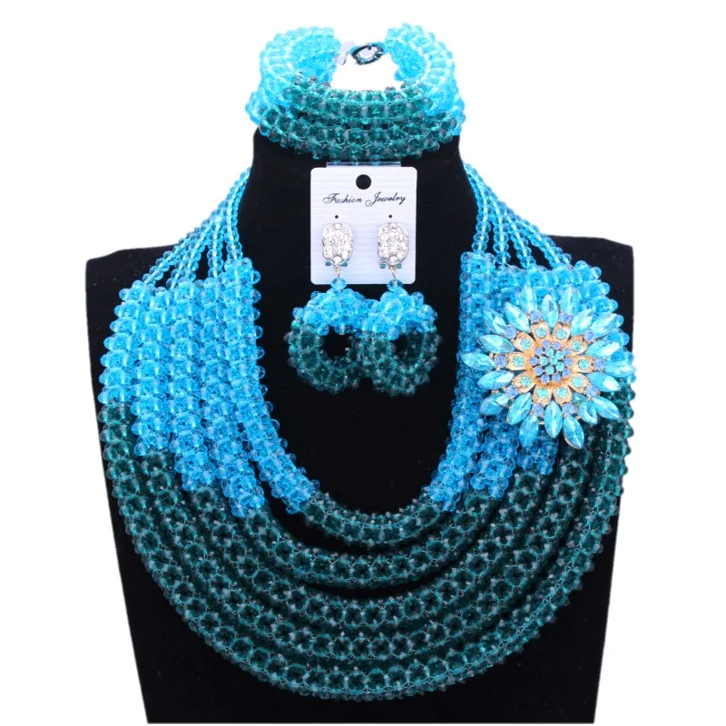 4UJewelry Fashion Luxury Bridal Jewelry 5 Layers Wine Beige Women Wedding jewerly Set 3 Pics Necklace Bracelet Earrings Gift | Украшения и