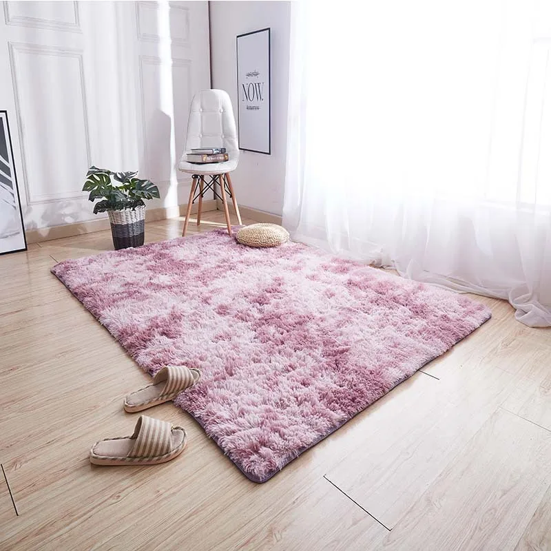 

Mottled tie dyed gradient carpet living room long hair washable blanket encryption thickening mat soft and comfortable rug