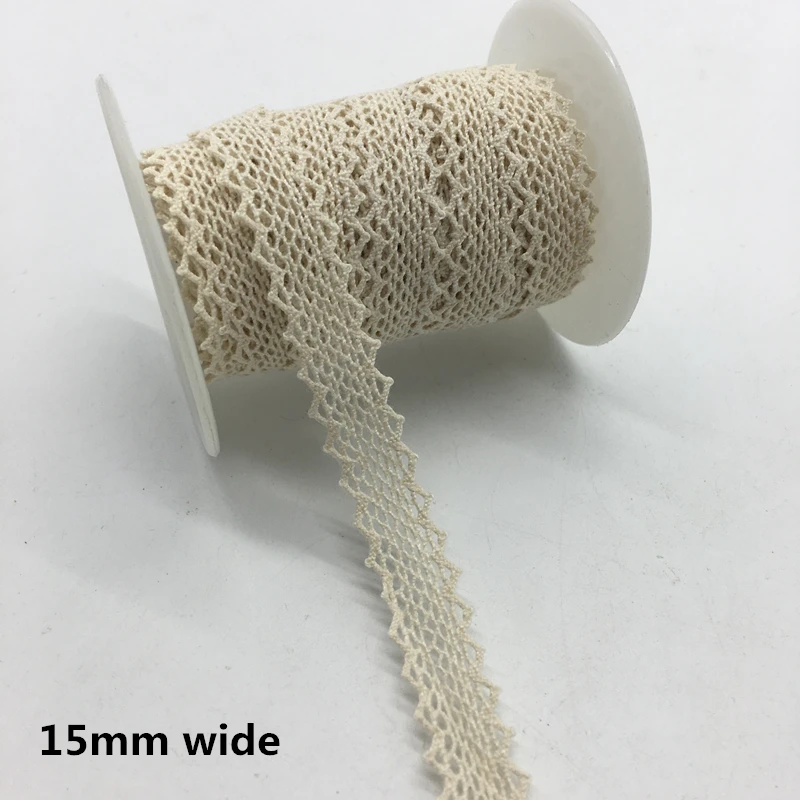 2 ярда/партия хлопковая вязаная кружевная лента шириной 15 мм|apparel sewing|cotton crochet lacelace