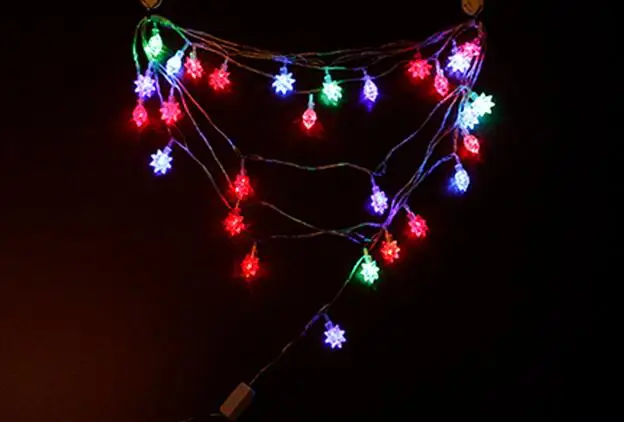 2 шт. 5 метров светодиодная разноцветная лампа с цветком гирлянда на ремешке