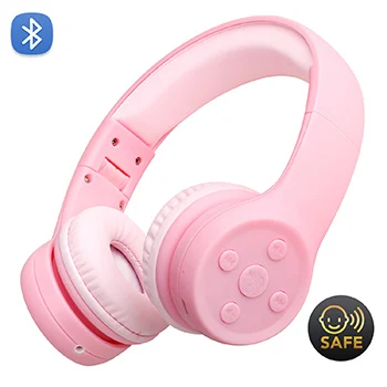Pink JINSERTA, Bluetooth наушники, портативные детские наушники с микрофоном, Складная регулируемая повязка на голову, гарнитура для детей, рождественские подарки - Цвет: Pink